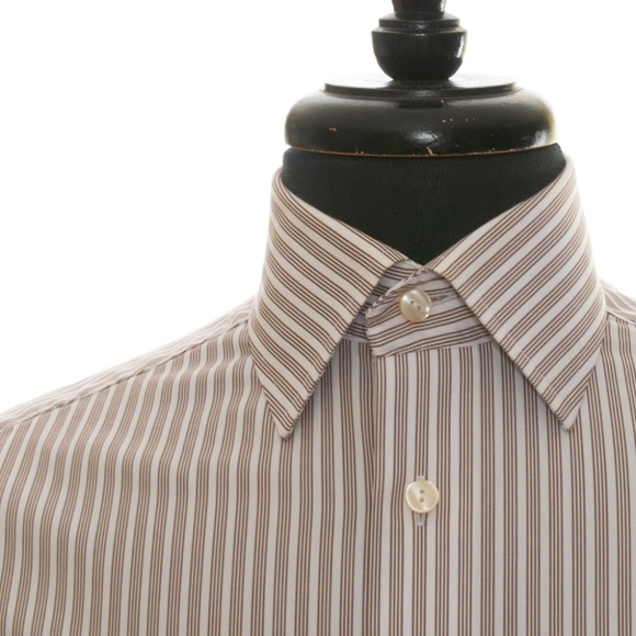Eton Brown Stripe Cotton Shirt - Picture 4 of 4